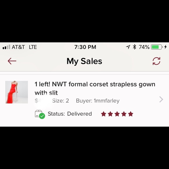 1 left! NWT formal corset strapless gown with slit - Picture 7 of 8